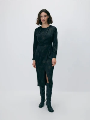 Reserved - Wzorzysta sukienka midi - wielobarwny