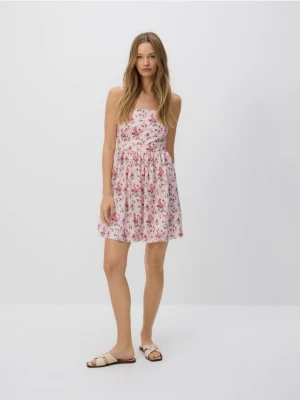 Reserved - Wzorzysta sukienka mini - wielobarwny