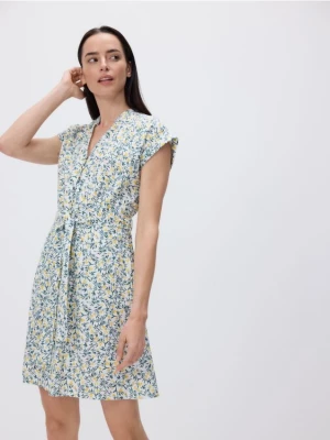 Reserved - Wzorzysta sukienka mini - wielobarwny