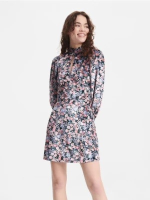 Reserved - Wzorzysta sukienka - pastelowy róż