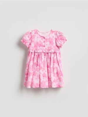 Reserved - Wzorzysta sukienka - różowy