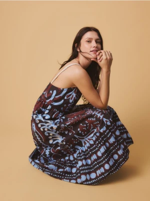 Reserved - Wzorzysta sukienka - wielobarwny