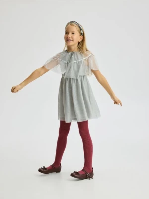 Reserved - Wzorzysta sukienka z bolerkiem - jasnoszary