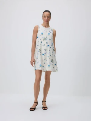 Reserved - Wzorzysta sukienka z wiskozą - jasnoniebieski