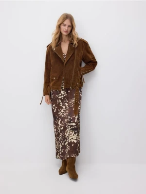 Reserved - Wzorzysta sukienka z wiskozy - wielobarwny