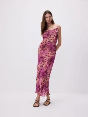 Reserved - Wzorzysta sukienka z wiskozy - wielobarwny