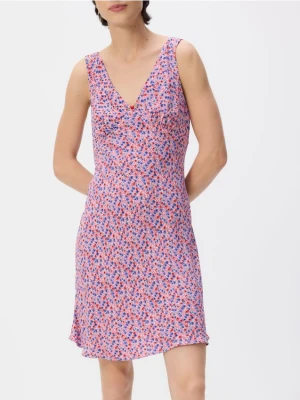 Reserved - Wzorzysta sukienka z wiskozy - wielobarwny