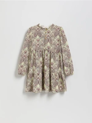 Reserved - Wzorzysta sukienka z wiskozy - wielobarwny