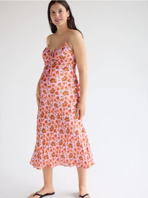 Reserved - Wzorzysta sukienka z wiskozy - wielobarwny