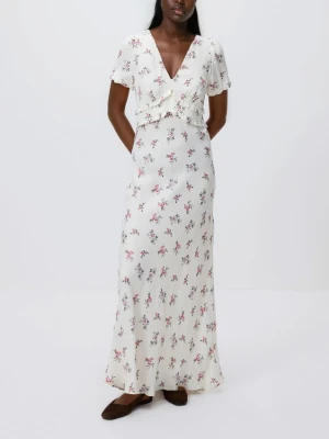 Reserved - Wzorzysta sukienka z wiskozy - wielobarwny