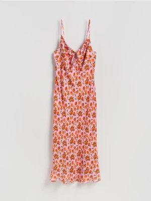 Reserved - Wzorzysta sukienka z wiskozy - wielobarwny