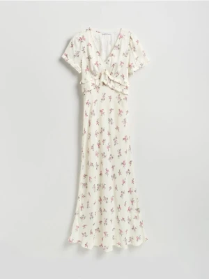 Reserved - Wzorzysta sukienka z wiskozy - wielobarwny