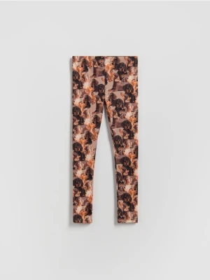 Reserved - Wzorzyste legginsy - ciemnoszary