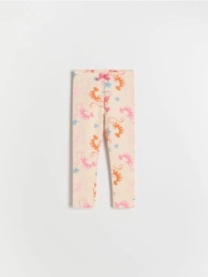 Reserved - Wzorzyste legginsy - kremowy