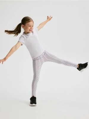 Reserved - Wzorzyste legginsy - lawendowy