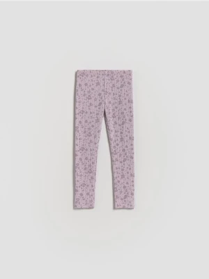 Reserved - Wzorzyste legginsy - lawendowy