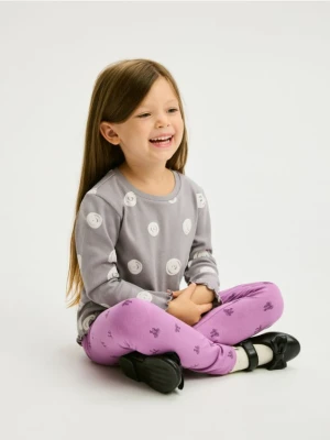 Reserved - Wzorzyste legginsy - lawendowy