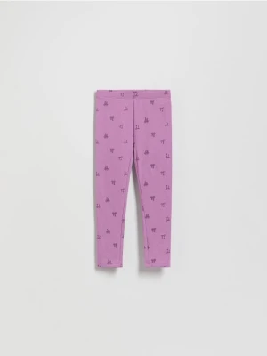 Reserved - Wzorzyste legginsy - lawendowy