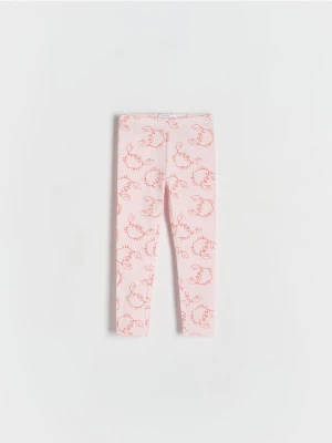 Reserved - Wzorzyste legginsy - pastelowy róż