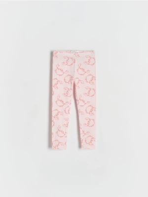 Reserved - Wzorzyste legginsy - pastelowy róż