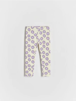 Reserved - Wzorzyste legginsy - żółty