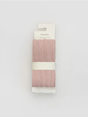 Reserved - Wzorzyste rajstopy 2 pack - złamana biel