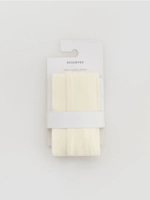 Reserved - Wzorzyste rajstopy 40 DEN - złamana biel