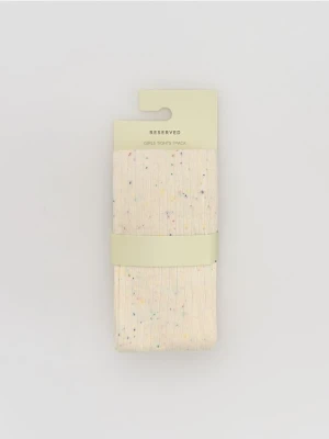 Reserved - Wzorzyste rajstopy - kremowy