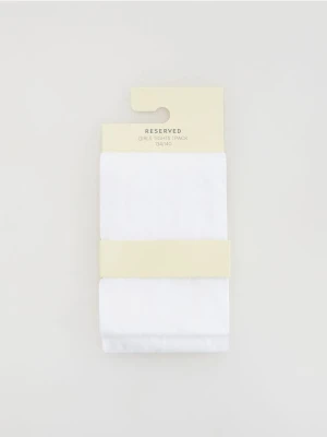Reserved - Wzorzyste rajstopy z mikrofibry - biały
