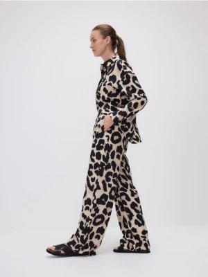 Reserved - Wzorzyste spodnie - brązowy