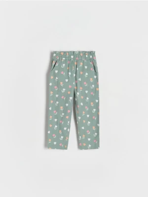 Reserved - Wzorzyste spodnie - ciemnozielony