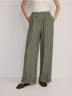 Reserved - Wzorzyste spodnie - ciemnozielony