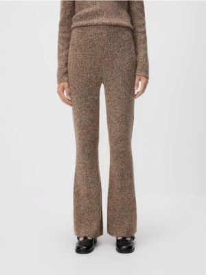 Reserved - Wzorzyste spodnie flare - brązowy