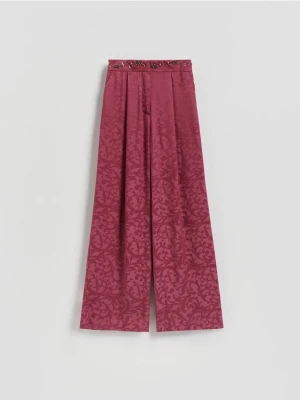 Reserved - Wzorzyste spodnie z wiskozy - fuksja