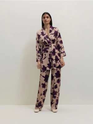 Reserved - Wzorzyste spodnie z wiskozy - wielobarwny