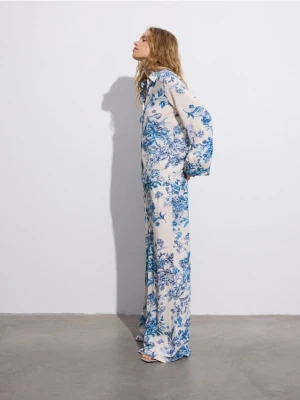 Reserved - Wzorzyste spodnie z wiskozy - wielobarwny