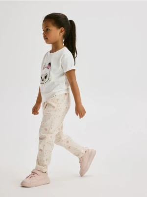 Reserved - Wzorzyste spodnie - złamana biel
