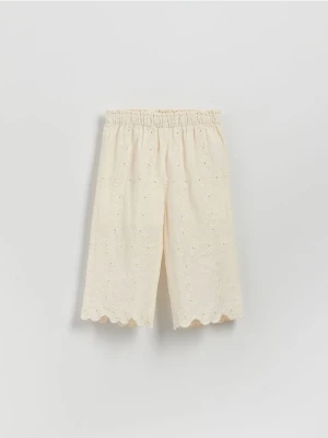 Reserved - Wzorzyste spodnie - złamana biel