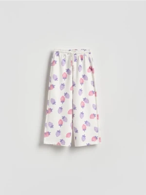 Reserved - Wzorzyste spodnie - złamana biel