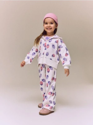 Reserved - Wzorzyste spodnie - złamana biel