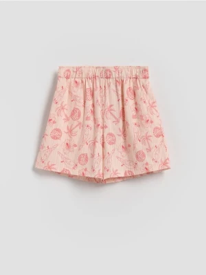 Reserved - Wzorzyste szorty - kremowy