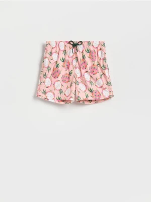 Reserved - Wzorzyste szorty plażowe - koralowy