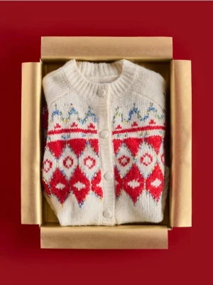 Zdjęcie produktu Reserved - Wzorzysty kardigan - czerwony