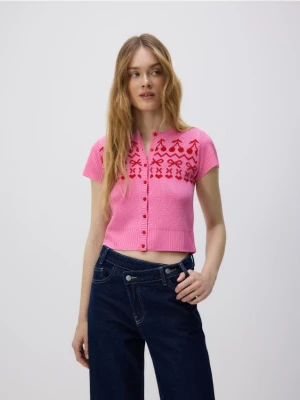 Zdjęcie produktu Reserved - Wzorzysty kardigan - różowy