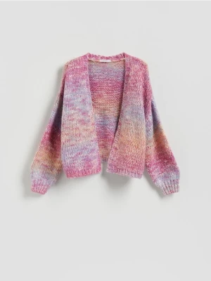Reserved - Wzorzysty kardigan - różowy
