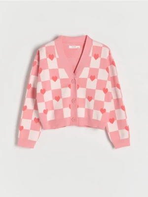 Reserved - Wzorzysty kardigan - wielobarwny