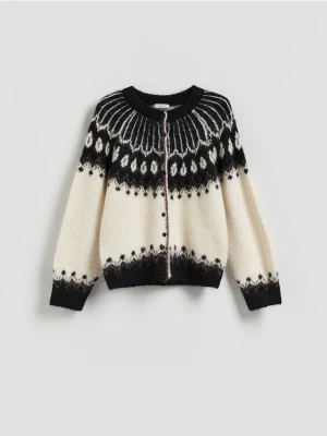 Reserved - Wzorzysty kardigan - wielobarwny