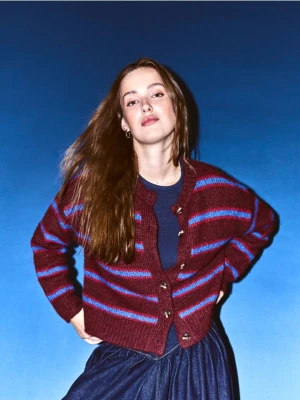 Reserved - Wzorzysty kardigan - wielobarwny