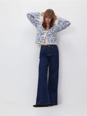 Reserved - Wzorzysty kardigan z wiązaniami - wielobarwny