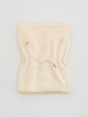 Reserved - Wzorzysty koc - złamana biel